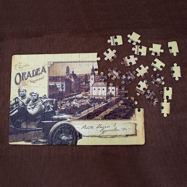 Puzzle suvenir "Piata Unirii, Oradea", vintage, 120 piese