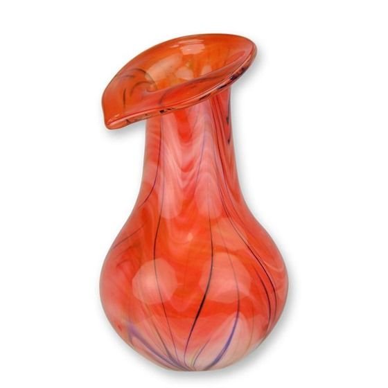 Vaza rosie din sticla Murano