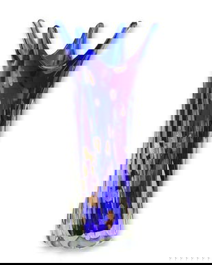 Vaza albastra din sticla Murano