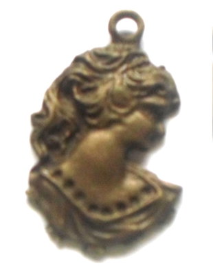 Pandantiv metalic bust de femeie bronz