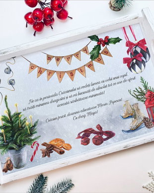 Tavita Decor Personalizata de Craciun