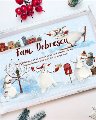 Tavita Decor Personalizata de Craciun - Snowmania
