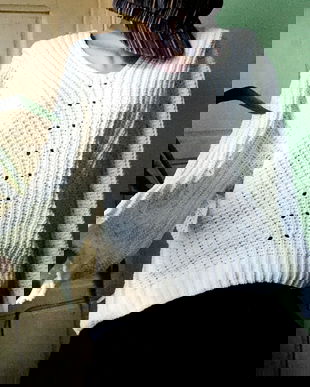 Pulover H&M , fir catifea gros, oversize