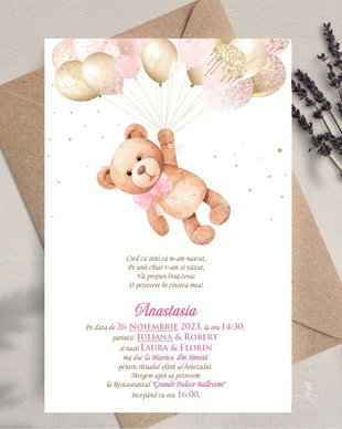 Invitatie - SWEET TEDDY GIRL