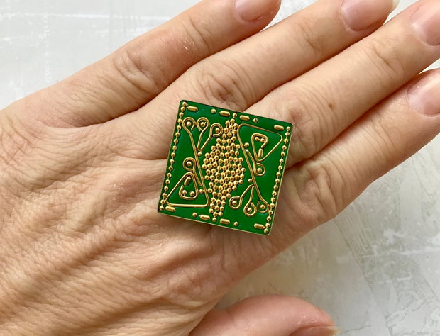 Inel Nepalez verde