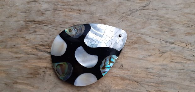 Pandantiv masiv  paua abalone shell, 53x40 mm