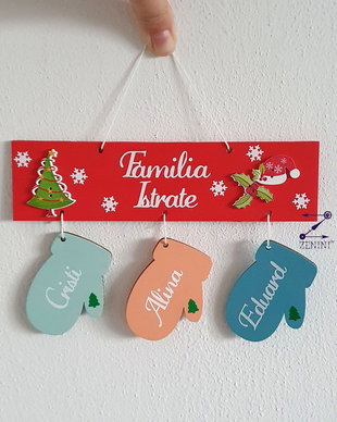 Ornament brad familie, decoratiune membrii familiei, ornament personalizat familie, decoratiune craciun, glob personalizat