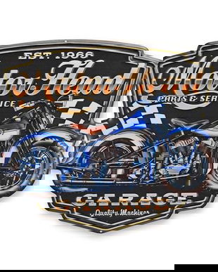 Decoratiune metalica cu o motocicleta