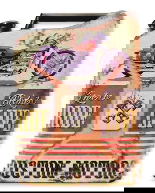 Decoratiune metalica cu o motocicleta