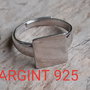 Baza inel reglabil, argint rodiat - platou 10-11 mm