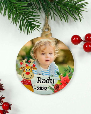 Glob Craciun personalizat cu poza si nume