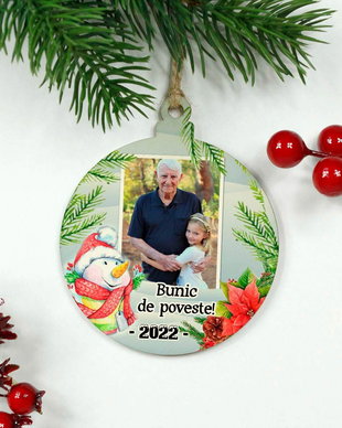 Glob Craciun personalizat cu poza pentru bunici