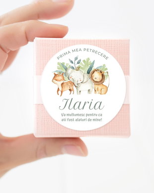 Sticker Prima mea Petrecere, Stickere personalizate cu animalute