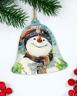 Cadou Ornament pentru bradul de Craciun personalizat cu mesaj