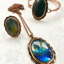 Set vintage Labradorit & cupru