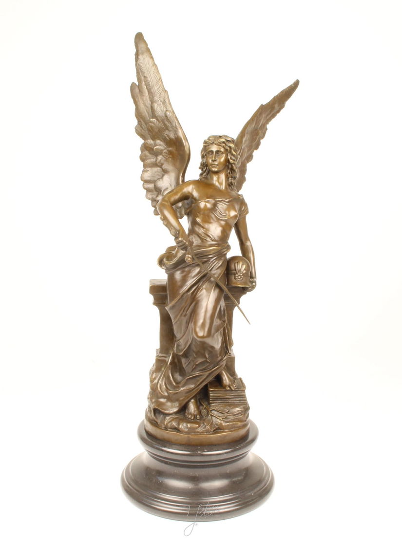 Minerva- statueta din bronz pe un soclu din marmura