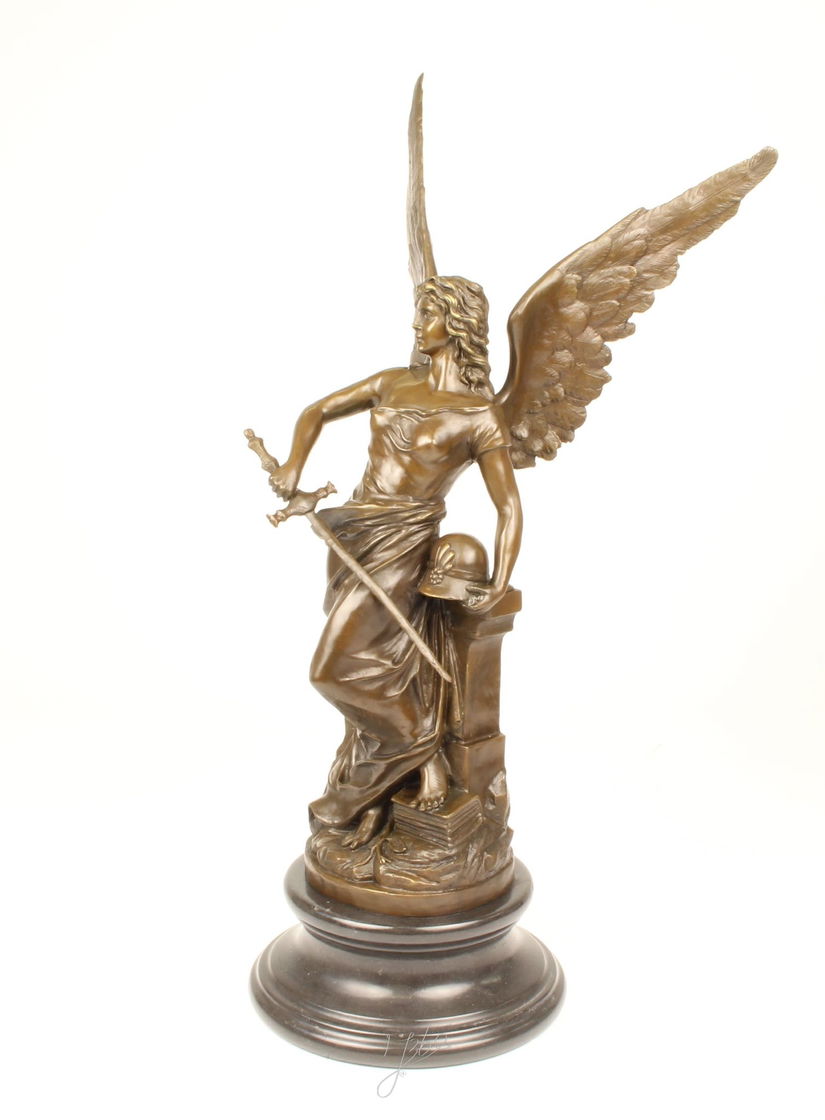Minerva- statueta din bronz pe un soclu din marmura