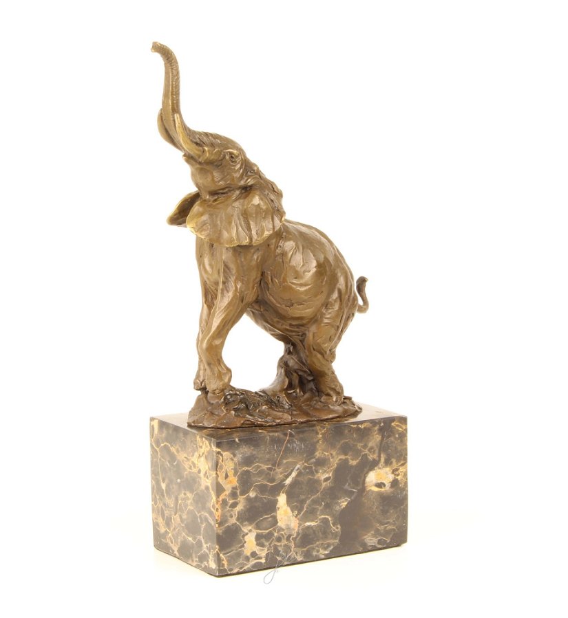 Elefant- statueta din bronz pe un soclu din marmura
