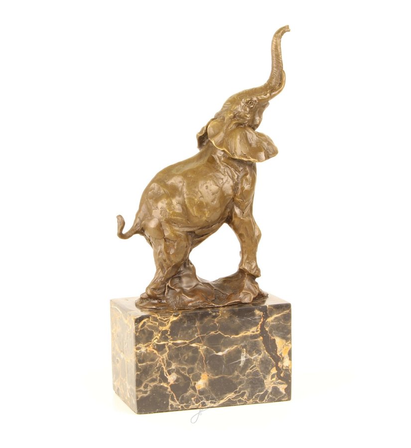 Elefant- statueta din bronz pe un soclu din marmura