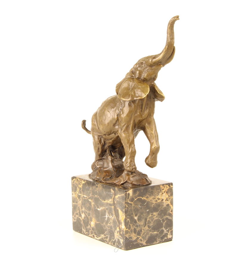 Elefant- statueta din bronz pe un soclu din marmura