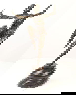 Seherazada-statueta din bronz pe un soclu din marmura