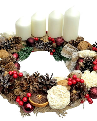 Aranjament de Craciun cu lumanari Coronita de Advent