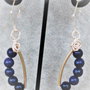 Cercei handmade din sarma si sfere de lapis lazuli