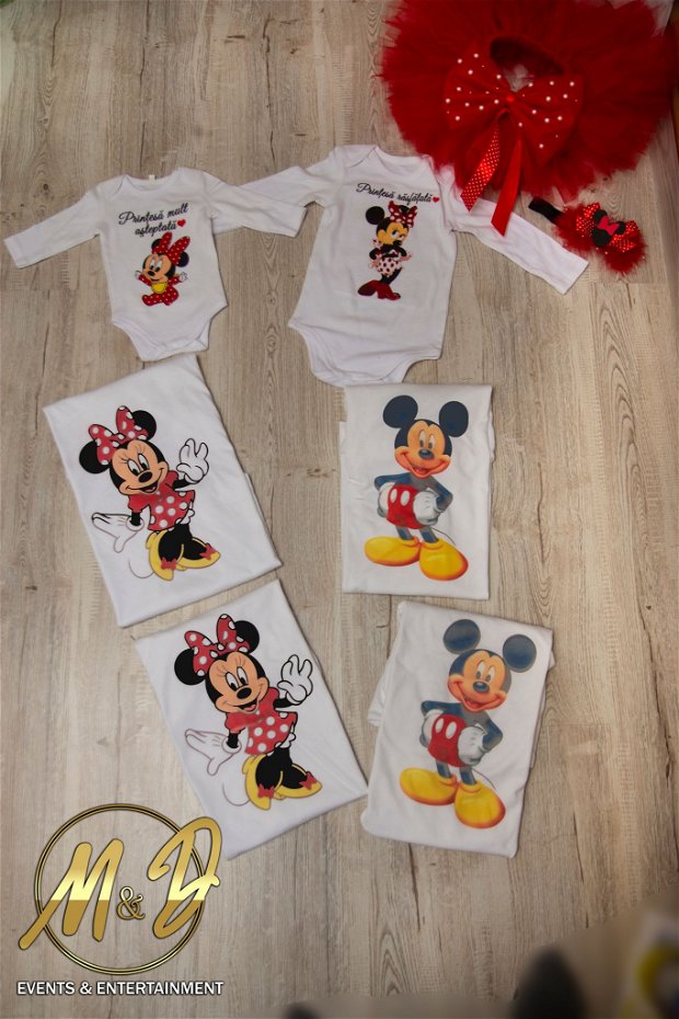 Tricouri mot / 1 an personalizate Mickey si Minnie mouse/ Fustita          tutu