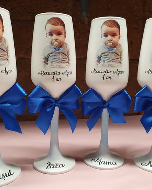 Pahare personalizate botez cu poza