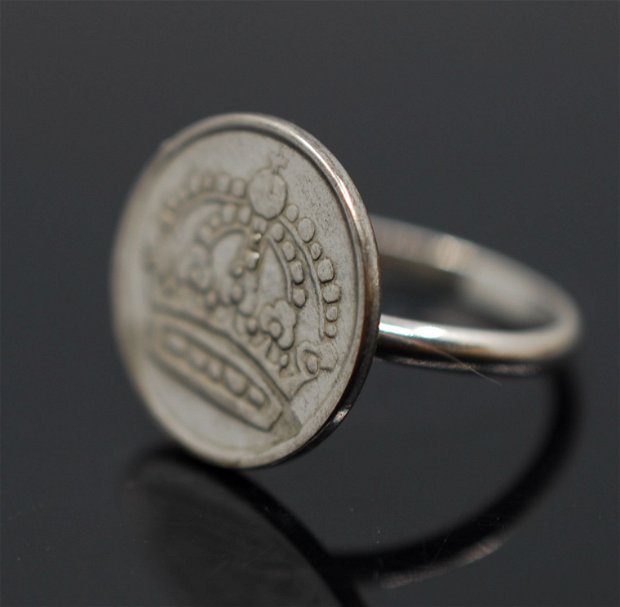 Inel din argint 925 cu element moneda vintage