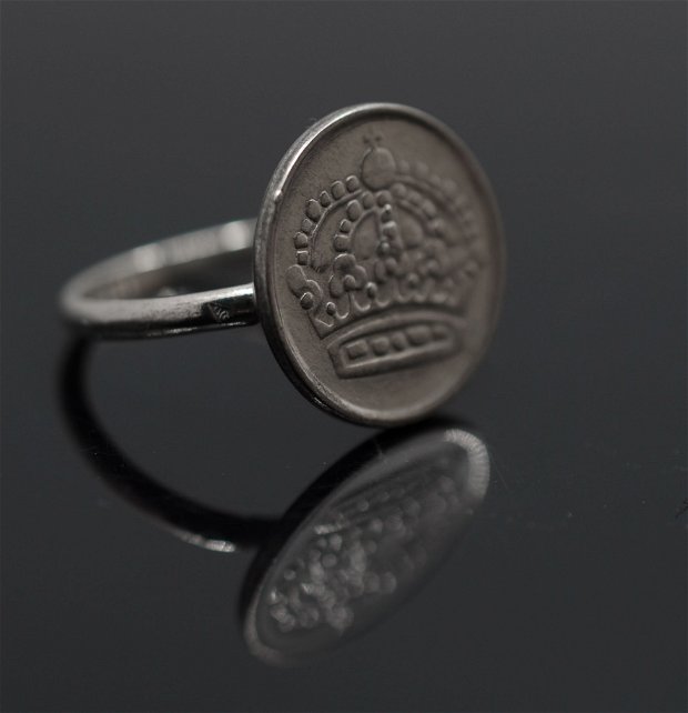 Inel din argint 925 cu element moneda vintage