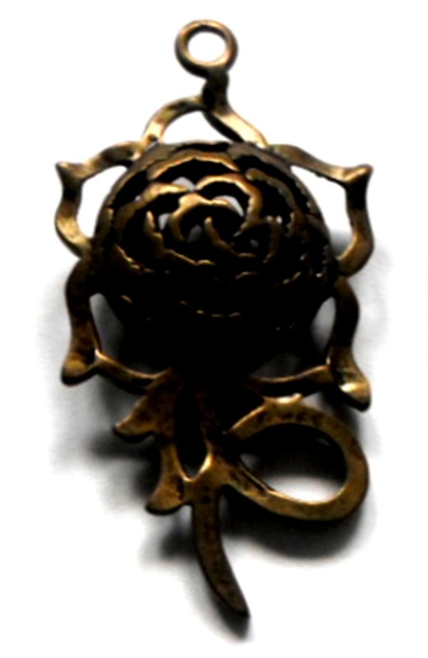 Pandantiv metalic trandafir rama bronz
