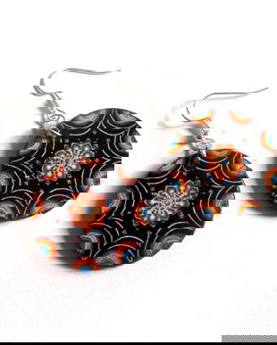 cercei lemn cu mandala 41144