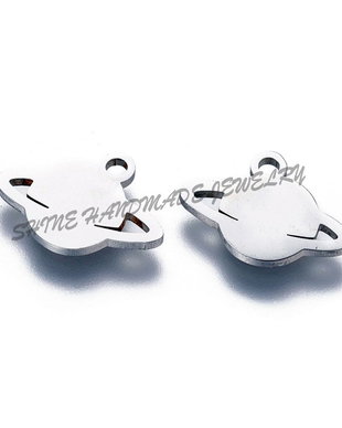 Charm planeta, otel inoxidabil, 10.4x14.3x1mm