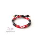 Colier handmade, crosetat cu margele de nisip- Iarna