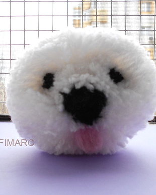 Bichon Frise Pom Pom - breloc pt.genti, ghiozdane,oglinda masinii..etc