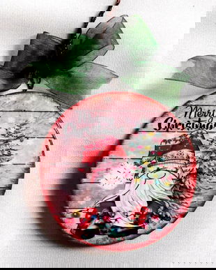 glob pe lemn de craciun cu gnomes 42072