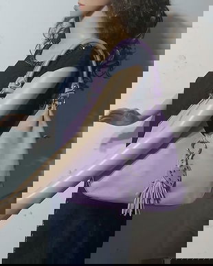 Geanta piele naturala liliachie