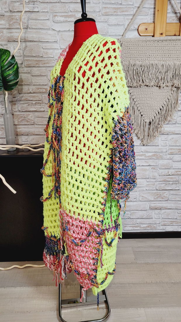 Jachetă croșetată oversize