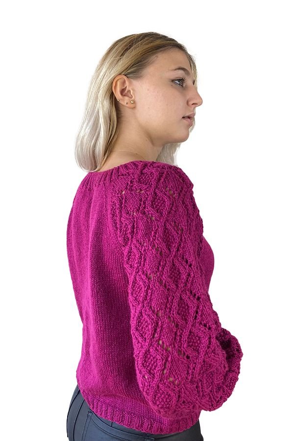 Pulover tricotat manual magenta
