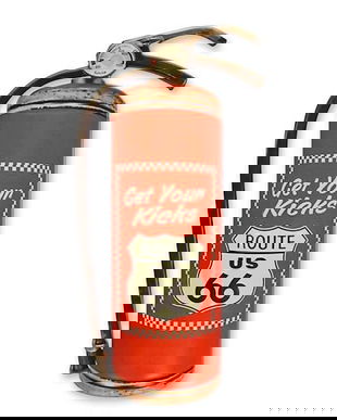 Decoratiune metalica cu un stingator incendii