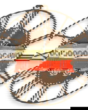 Ceas cu un tramvai rosu