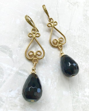 Cercei Vintage onix negru