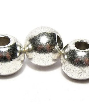 Margele din metal, argintiu antichizat, 5 mm