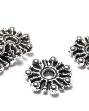 Distantier metalic, argintiu antichizat, 9.5x2 mm