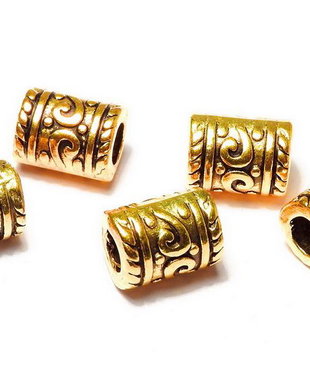 Margele din metal, auriu antichizat, 9.5x7 mm