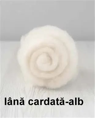 lana cardata- alb natural 50g