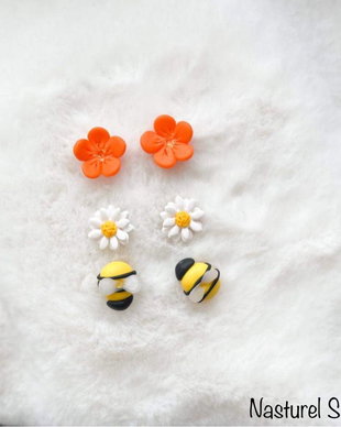 Set cercei: Floricele, margarete, buburuze