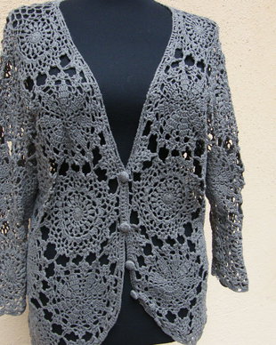 Cardigan crosetat bumbac