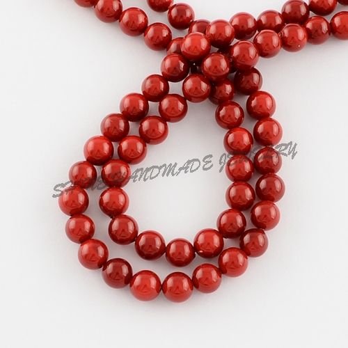 Perle de Mallorca rosii, 10mm
